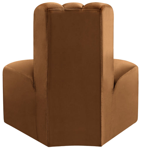 Briar Saddle Velvet Upholstered Modular Reverse Corner Chair, 1 Piece