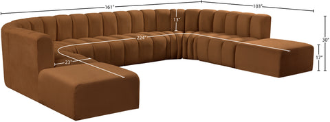 Briar 161 Saddle Velvet Upholstered Modular Sectional, 10-Piece
