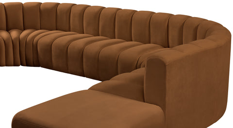 Briar 161 Saddle Velvet Upholstered Modular Sectional, 10-Piece