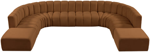 Briar 161 Saddle Velvet Upholstered Modular Sectional, 10-Piece