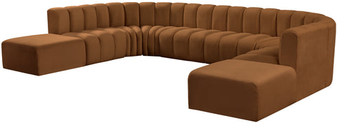 Briar 161 Saddle Velvet Upholstered Modular Sectional, 10-Piece