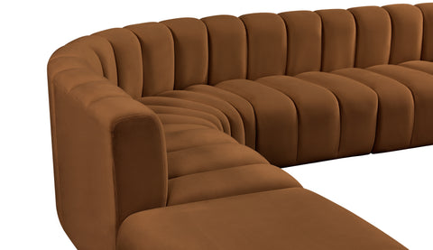 Briar 161 Saddle Velvet Upholstered Modular Sectional, 10-Piece