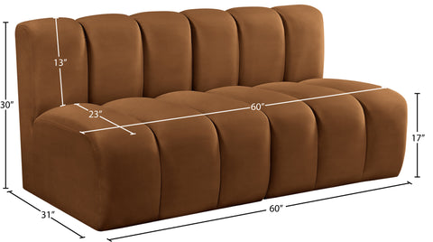 Briar 60 Saddle Velvet Upholstered Modular Sectional , 2-Piece (Style 1)