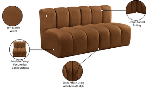 Briar 60 Saddle Velvet Upholstered Modular Sectional , 2-Piece (Style 1)