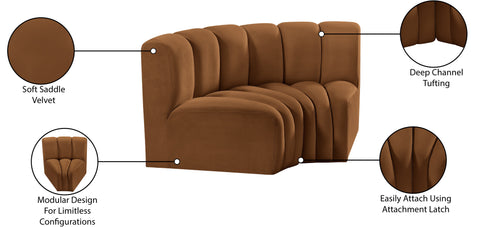 Briar 60 Saddle Velvet Upholstered Modular Sectional , 2-Piece (Style 2)