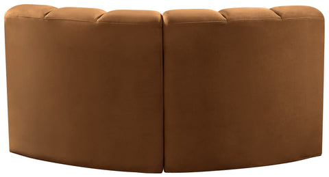 Briar 60 Saddle Velvet Upholstered Modular Sectional , 2-Piece (Style 2)