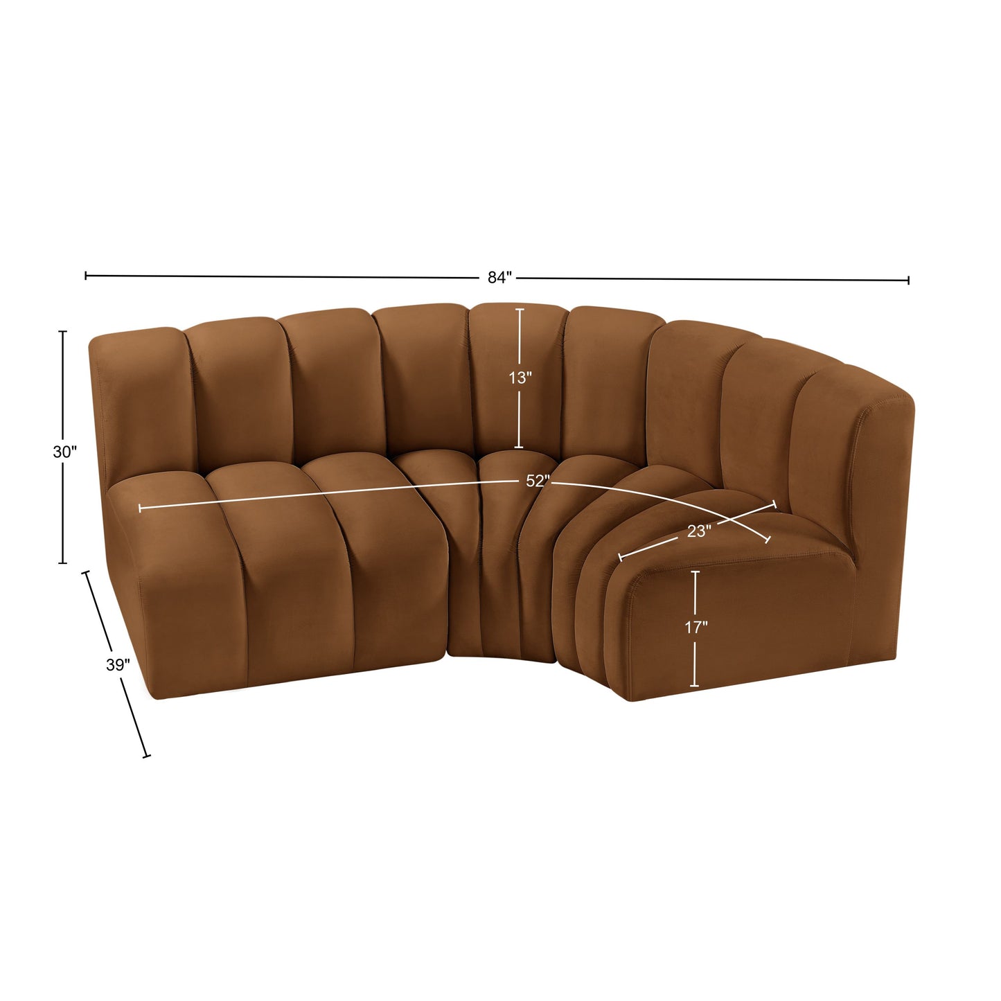 zara saddle velvet modular sofa s3a