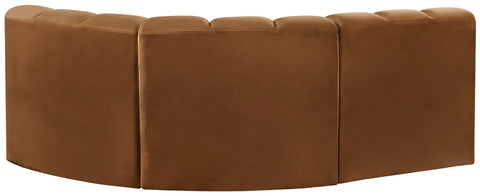 Briar 84 Saddle Velvet Upholstered Modular Sectional, 3-Piece