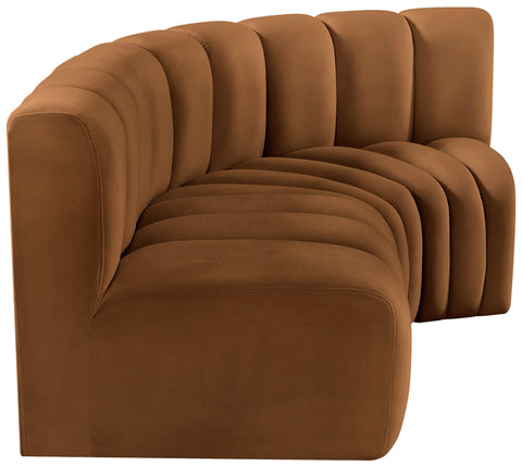 Briar 84 Saddle Velvet Upholstered Modular Sectional, 3-Piece
