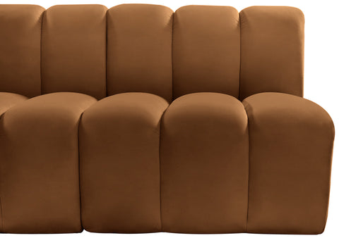 Briar 84 Saddle Velvet Upholstered Modular Sectional, 3-Piece