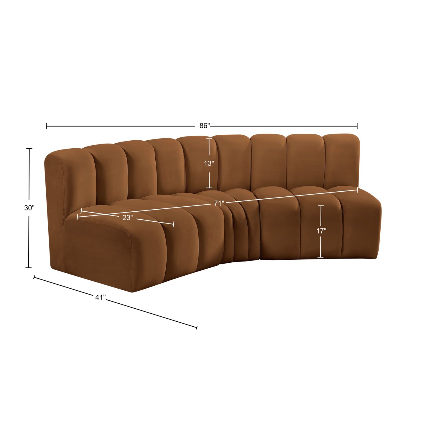 zara saddle velvet modular sofa s3b