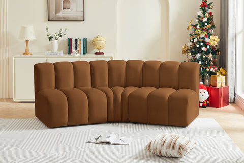 Yara 86" Velvet Upholstered Sectional, 3-Piece