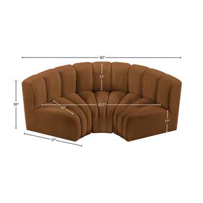 Zara Saddle Velvet Modular Sofa S3C