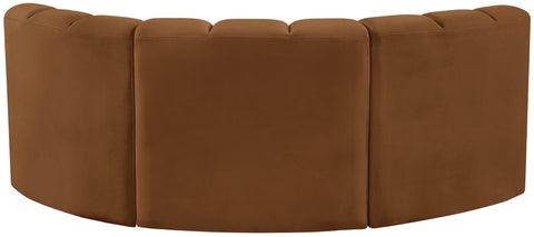 Briar 80 Saddle Velvet Upholstered Modular Sectional, 3-Piece