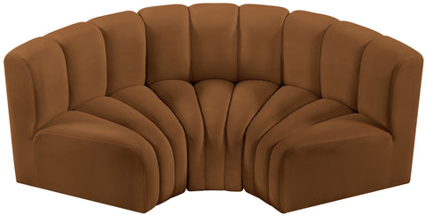 Briar 80 Saddle Velvet Upholstered Modular Sectional, 3-Piece