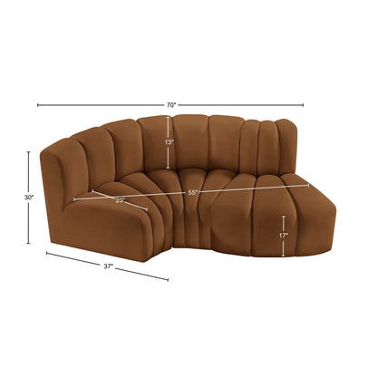 Zara Saddle Velvet Modular Sofa S3D