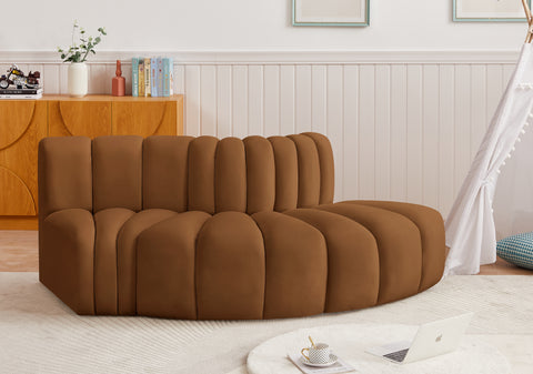 Briar 77 Saddle Velvet Upholstered Modular Sectional, 3-Piece