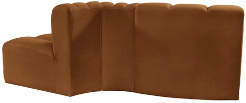 Briar 77 Saddle Velvet Upholstered Modular Sectional, 3-Piece