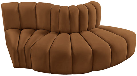Briar 77 Saddle Velvet Upholstered Modular Sectional, 3-Piece