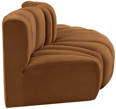 Briar 77 Saddle Velvet Upholstered Modular Sectional, 3-Piece
