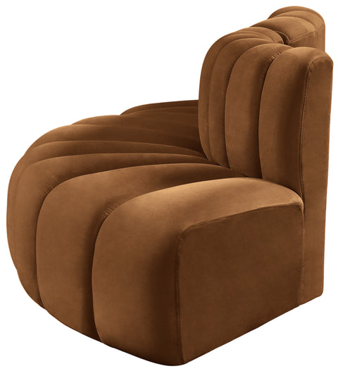Briar 77 Saddle Velvet Upholstered Modular Sectional, 3-Piece