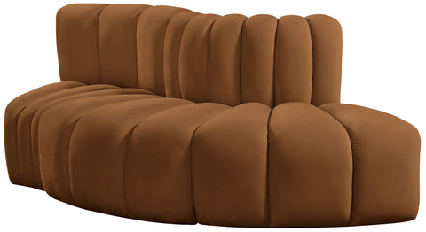 Briar 77 Saddle Velvet Upholstered Modular Sectional, 3-Piece