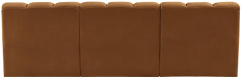 Briar 89.5 Saddle Velvet Upholstered Modular Sectional, 3-Piece