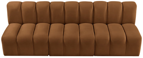 Briar 89.5 Saddle Velvet Upholstered Modular Sectional, 3-Piece