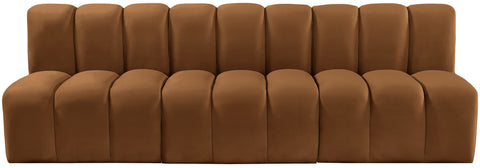 Briar 89.5 Saddle Velvet Upholstered Modular Sectional, 3-Piece
