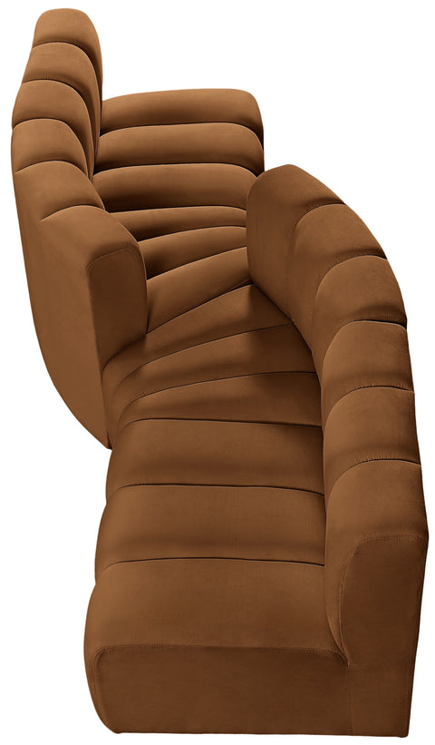 Briar 108 Saddle Velvet Upholstered Modular Sectional, 4-Piece