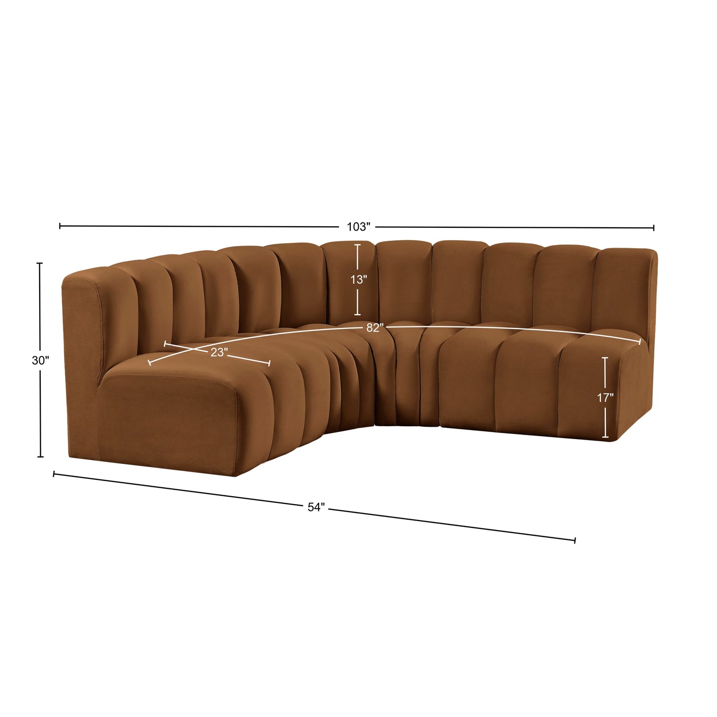 zara saddle velvet modular sofa s4b