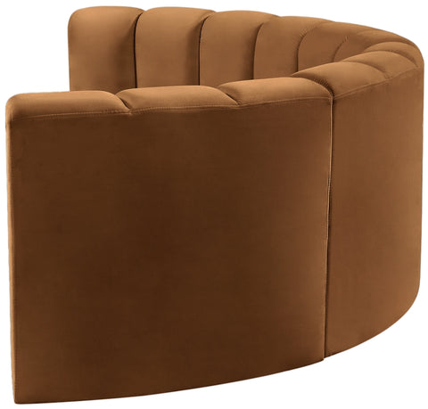 Briar 88 Saddle Velvet Upholstered Modular Sectional, 4-Piece