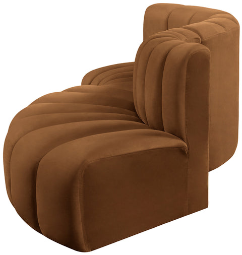 Briar 104 Saddle Velvet Upholstered Modular Sectional, 4-Piece