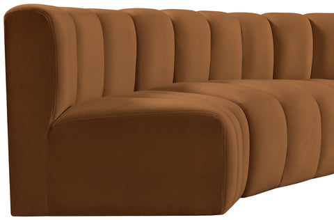 Briar 104 Saddle Velvet Upholstered Modular Sectional, 4-Piece