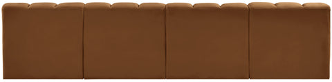 Briar 119 Saddle Velvet Upholstered Modular Sectional, 4-Piece
