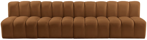 Briar 119 Saddle Velvet Upholstered Modular Sectional, 4-Piece