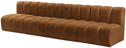 Briar 119 Saddle Velvet Upholstered Modular Sectional, 4-Piece