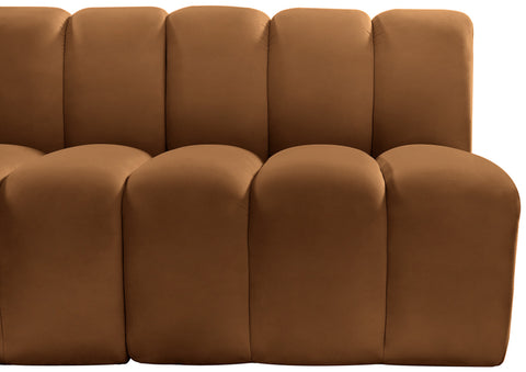 Briar 119 Saddle Velvet Upholstered Modular Sectional, 4-Piece