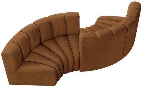 Briar 102 Saddle Velvet Upholstered Modular Sectional, 4-Piece
