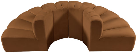 Briar 90 Saddle Velvet Upholstered Modular Sectional, 4-Piece
