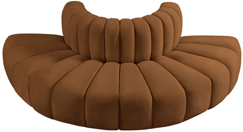 Briar 90 Saddle Velvet Upholstered Modular Sectional, 4-Piece