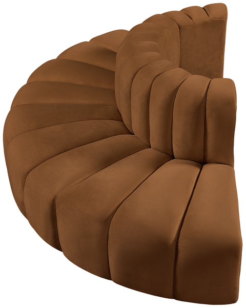 Briar 90 Saddle Velvet Upholstered Modular Sectional, 4-Piece