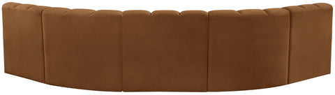 Briar 133 Saddle Velvet Upholstered Modular Sectional, 5-Piece