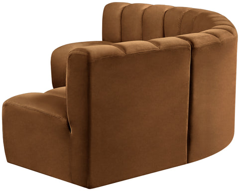 Briar 133 Saddle Velvet Upholstered Modular Sectional, 5-Piece