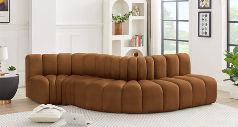 Briar 122 Saddle Velvet Upholstered Modular Sectional, 5-Piece