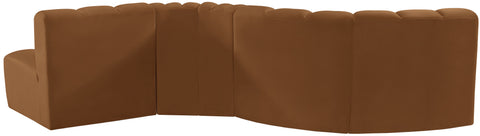 Briar 122 Saddle Velvet Upholstered Modular Sectional, 5-Piece