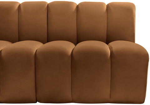 Briar 122 Saddle Velvet Upholstered Modular Sectional, 5-Piece