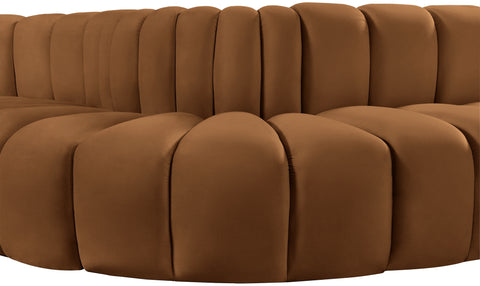 Briar 122 Saddle Velvet Upholstered Modular Sectional, 5-Piece