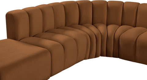 Briar 127 Saddle Velvet Upholstered Modular Sectional, 5-Piece