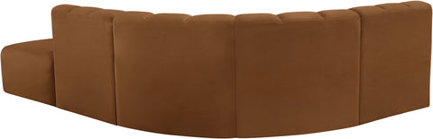 Briar 127 Saddle Velvet Upholstered Modular Sectional, 5-Piece